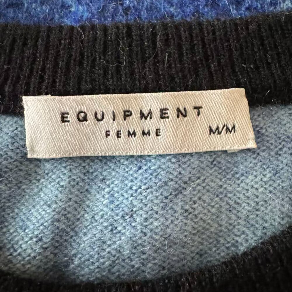 Equipment Blue Python Skin Pattern Cashmere Sweat… - image 5